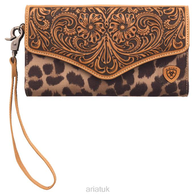 Ariat Leopard clutch wallet Women D0X63720 Tan Accessories