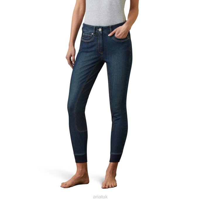 Ariat Halo Denim Full Seat Breech Women D0X62711 Marine Bottoms