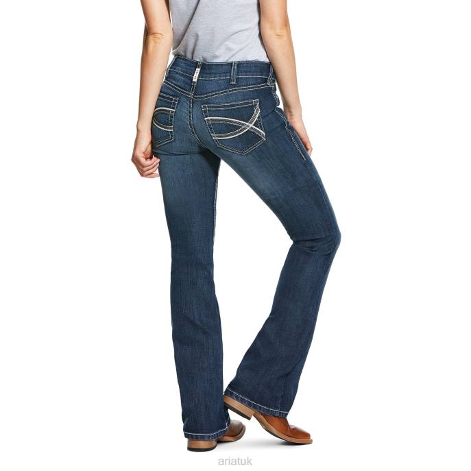 Ariat R.E.A.L. Mid Rise Arrow Fit Stretch Shayla Boot Cut Jean Women D0X62539 Gemstone Bottoms