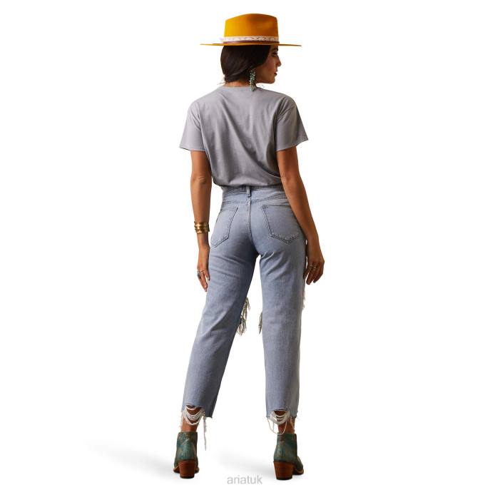 Ariat Ultra High Rise Tomboy Straight Jean Women D0X62537 Mykonos Bottoms