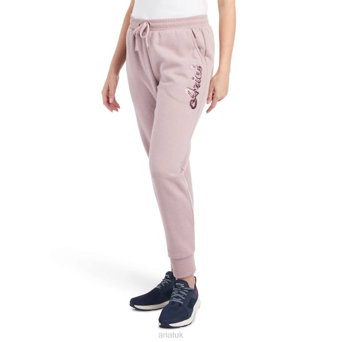 Ariat REAL Jogger Sweatpants Women D0X62648 Nostalgia Rose Heather Bottoms
