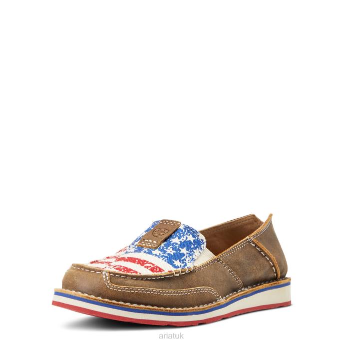 Ariat Cruiser 1 Women D0X62428 Brown Bomber/Distressed Flag Footwear
