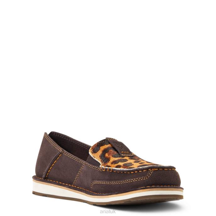 Ariat Cruiser 3 Women D0X62456 Chocolate Suede/Leopard Hair-On Footwear