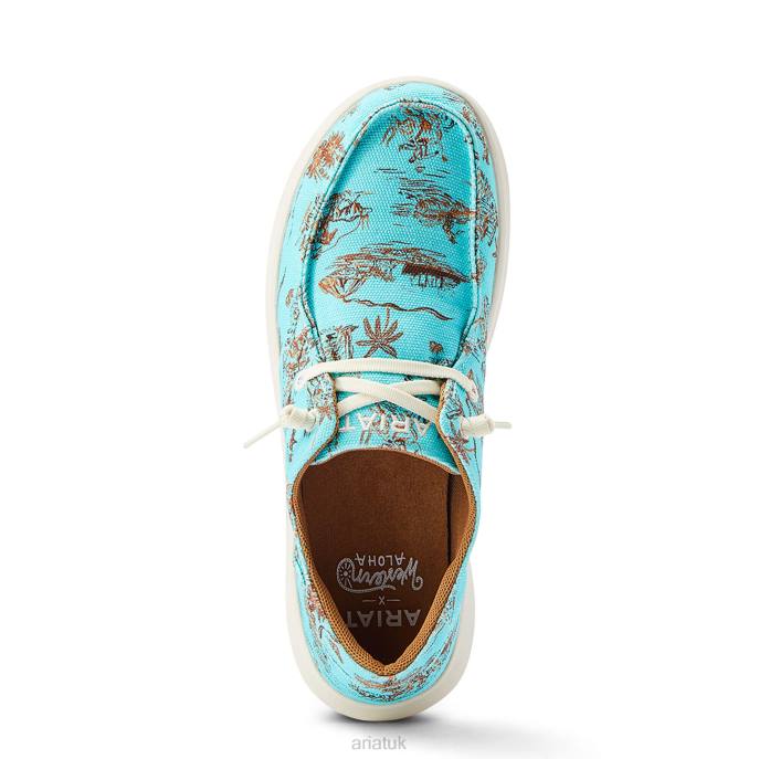 Ariat Hilo Western Aloha Women D0X62460 Turquoise Paniolo Print Footwear