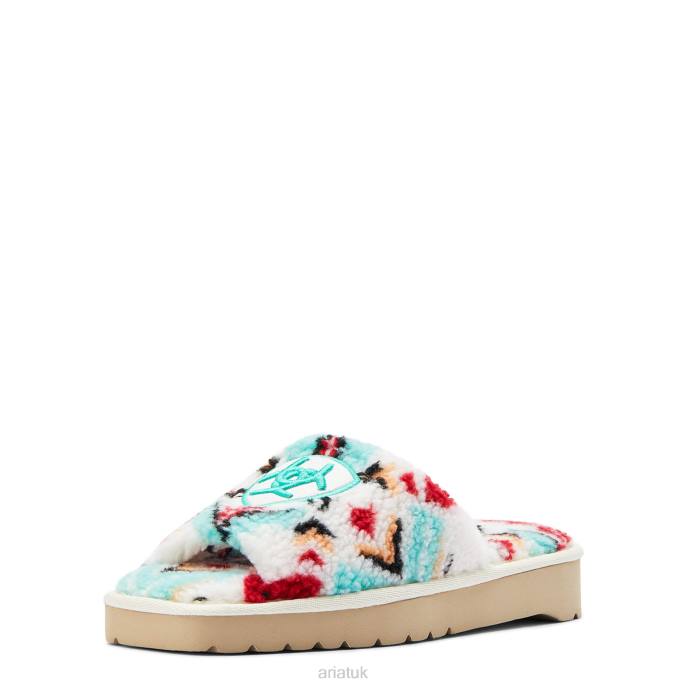Ariat Cozy Chic Square Toe Slipper Women D0X62478 Fuzzy Southwest Print Footwear