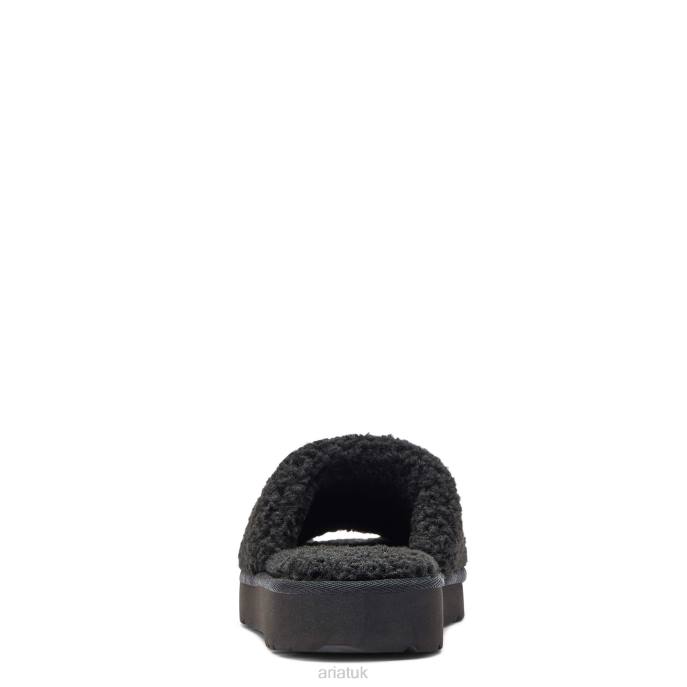 Ariat Cozy Chic Square Toe Slipper Women D0X62485 Fuzzy Black Footwear