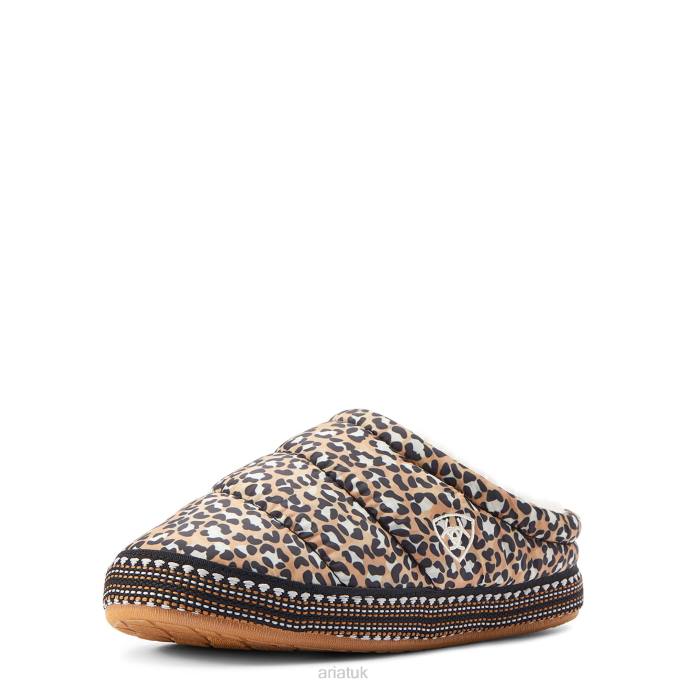Ariat Crius Clog Slipper Women D0X62499 Tan Leopard Print Footwear