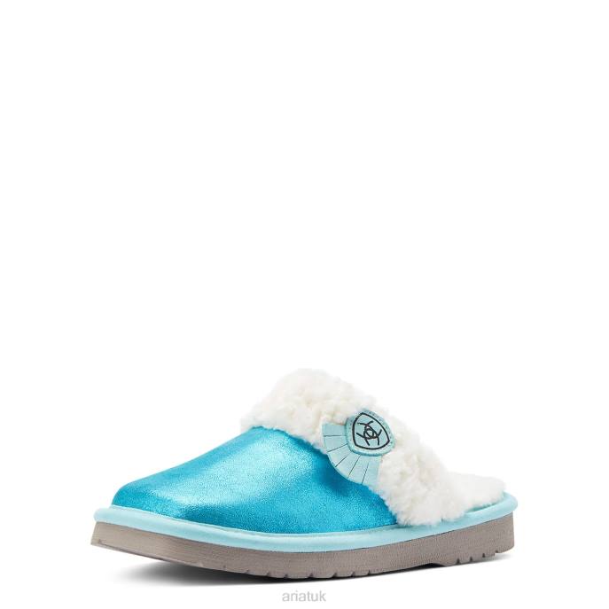 Ariat Jackie Square Toe Slipper Women D0X62481 Metallic Turquoise Footwear