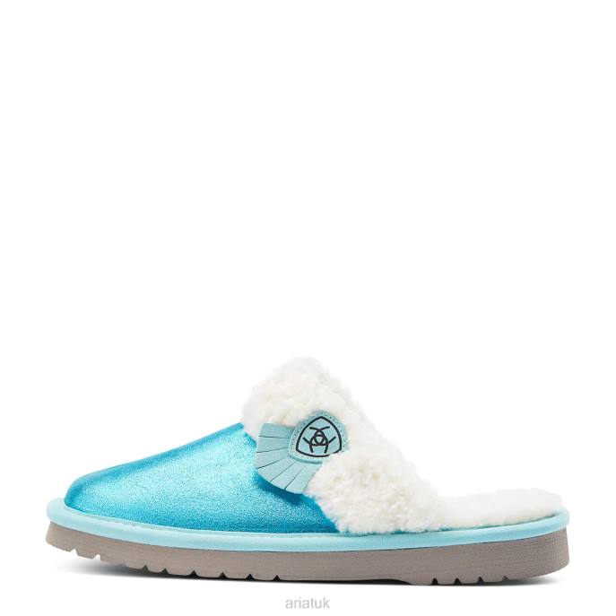 Ariat Jackie Square Toe Slipper Women D0X62481 Metallic Turquoise Footwear