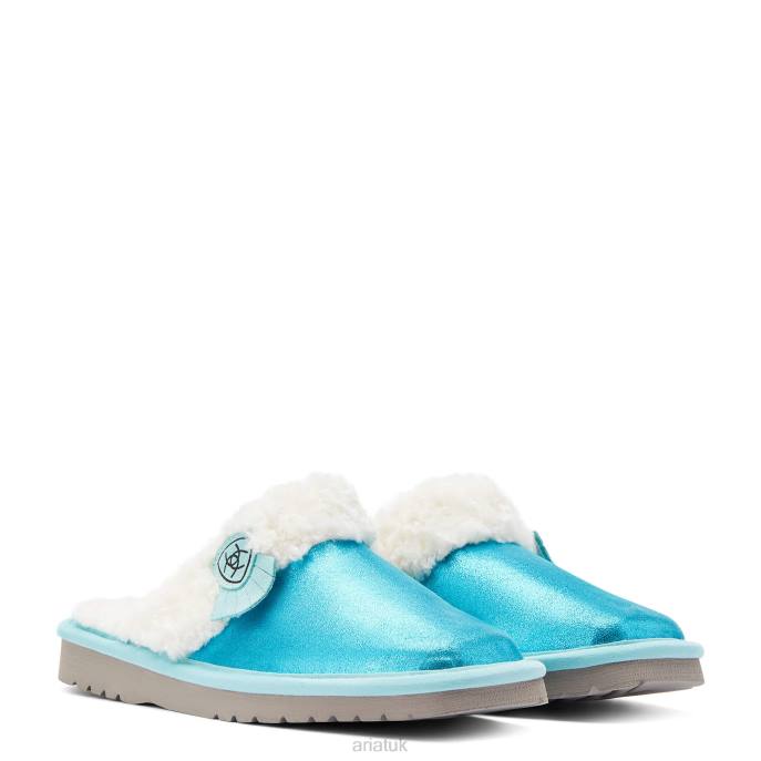 Ariat Jackie Square Toe Slipper Women D0X62481 Metallic Turquoise Footwear