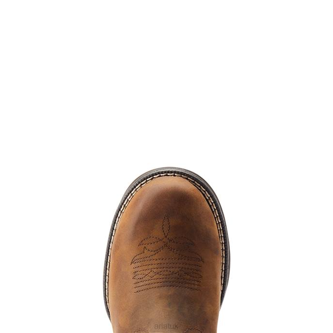 Ariat Anthem Round Toe Shortie Waterproof Western Boot Women D0X62102 Glazed Brown Footwear