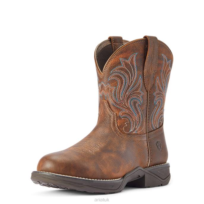 Ariat Anthem Round Toe Shortie Western Boot Women D0X62158 Copper Kettle Footwear