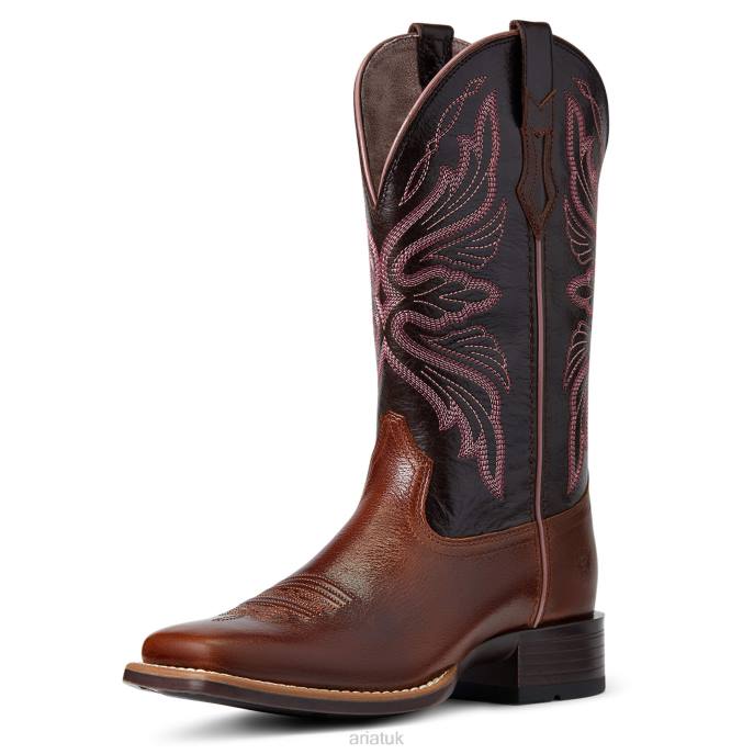 Ariat Edgewood Western Boot Women D0X62189 Dark Luggage Footwear