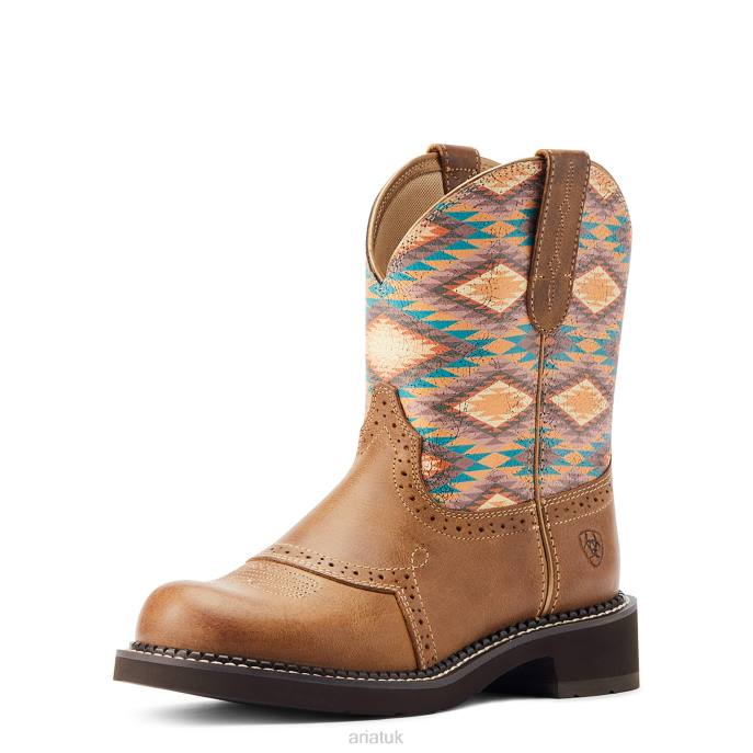 Ariat Fatbaby Heritage Farrah Western Boot Women D0X62187 Coastal Tan/Blanket Print Footwear