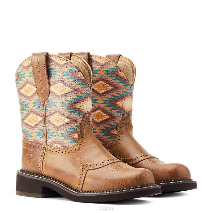 Ariat Fatbaby Heritage Farrah Western Boot Women D0X62187 Coastal Tan/Blanket Print Footwear