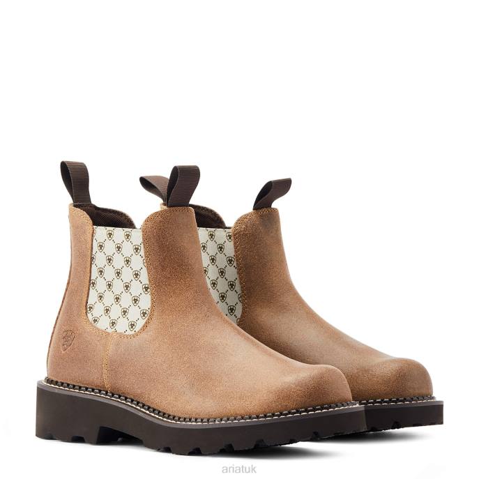 Ariat Fatbaby Twin Gore Western Boot Women D0X62234 Antique Mocha Suede Footwear