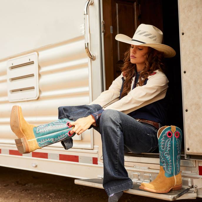 Ariat Futurity Boon Western Boot Women D0X62129 Buckskin Roughout Footwear