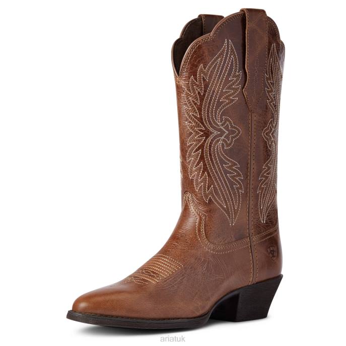 Ariat Heritage R Toe StretchFit Western Boot Women D0X62133 Dark Tan Footwear