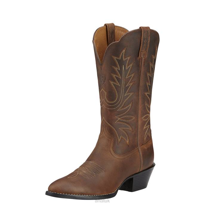 Ariat Heritage R Toe Western Boot Women D0X62065 Distressed Brown Footwear