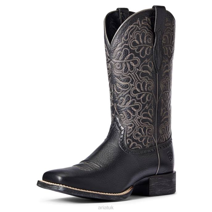 Ariat Round Up Remuda Western Boot Women D0X62069 Black Deertan Footwear