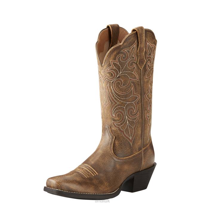 Ariat Round Up Square Toe Western Boot Women D0X62078 Vintage Bomber Footwear