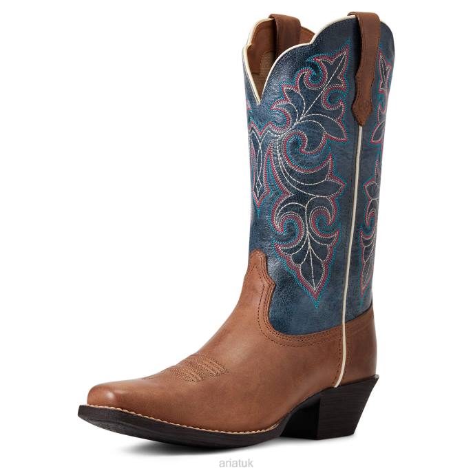 Ariat Round Up Square Toe Western Boot Women D0X62144 Storming Brown Footwear