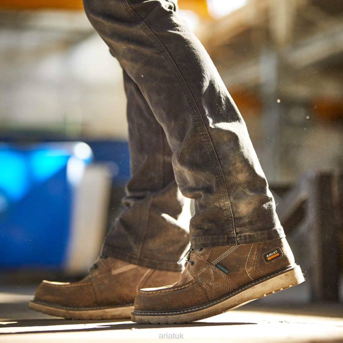 Ariat Rebar Wedge Moc Toe Waterproof Work Boot Women D0X62372 Steel Grey Footwear