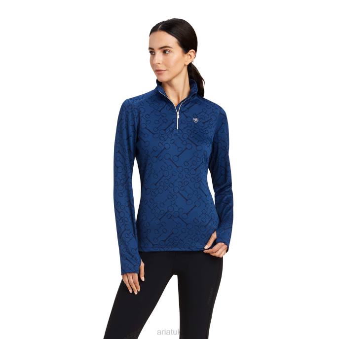 Ariat Prophecy 1/4 Zip Baselayer Women D0X63278 Estate Blue Tops