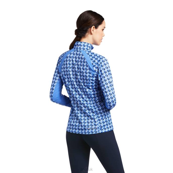 Ariat Sunstopper 2.0 1/4 Zip Baselayer Women D0X62924 Reykjavik Ditsy Horse Tops