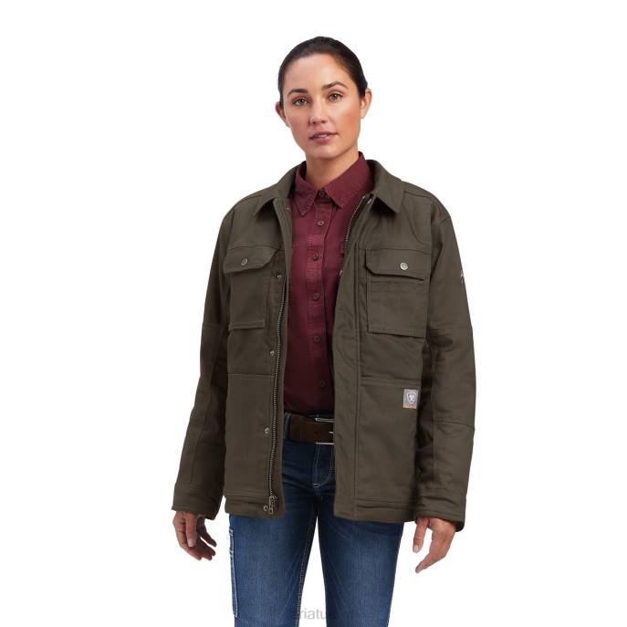 Ariat Rebar DuraCanvas Sherpa-Lined Coat Women D0X63630 Mole Tops