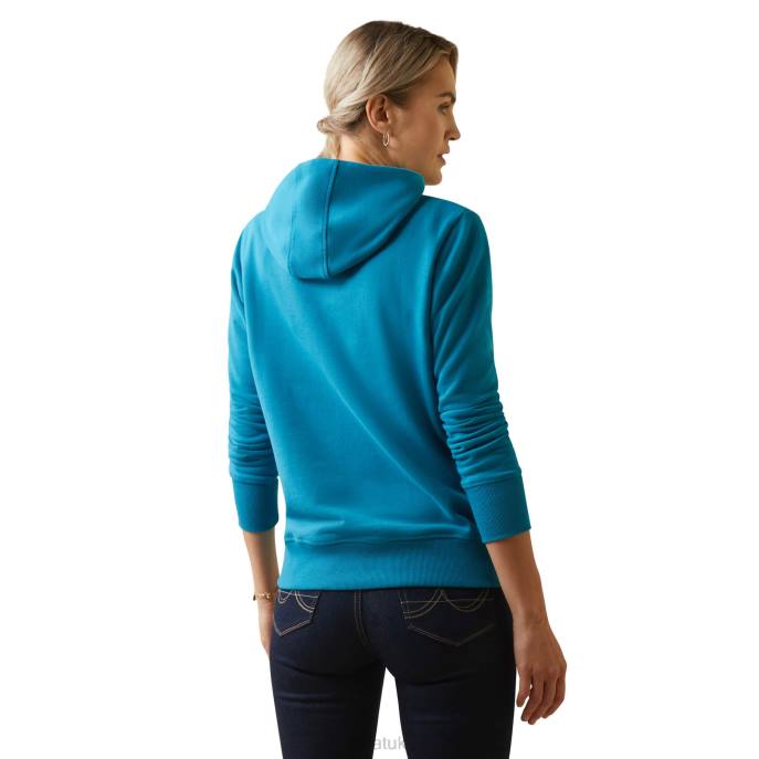 Ariat 3D Logo 2.0 Hoodie Women D0X63376 Mosaic Blue Tops