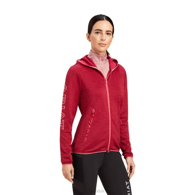 Ariat Byron Full Zip Hoodie Women D0X63430 Red Bud Tops