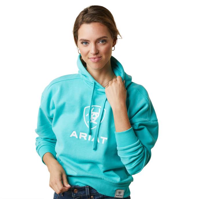 Ariat Just Hoodie Women D0X63368 Heather Pool Blue Tops