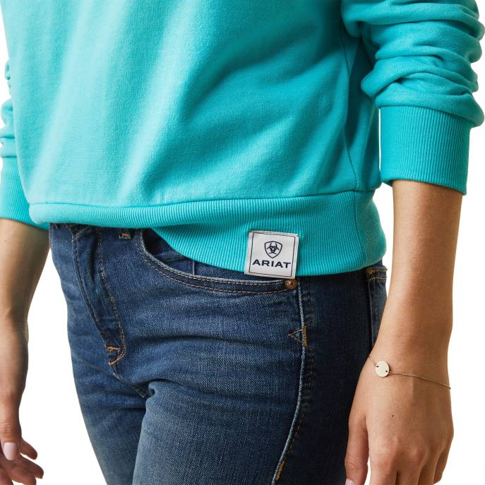 Ariat Just Hoodie Women D0X63368 Heather Pool Blue Tops