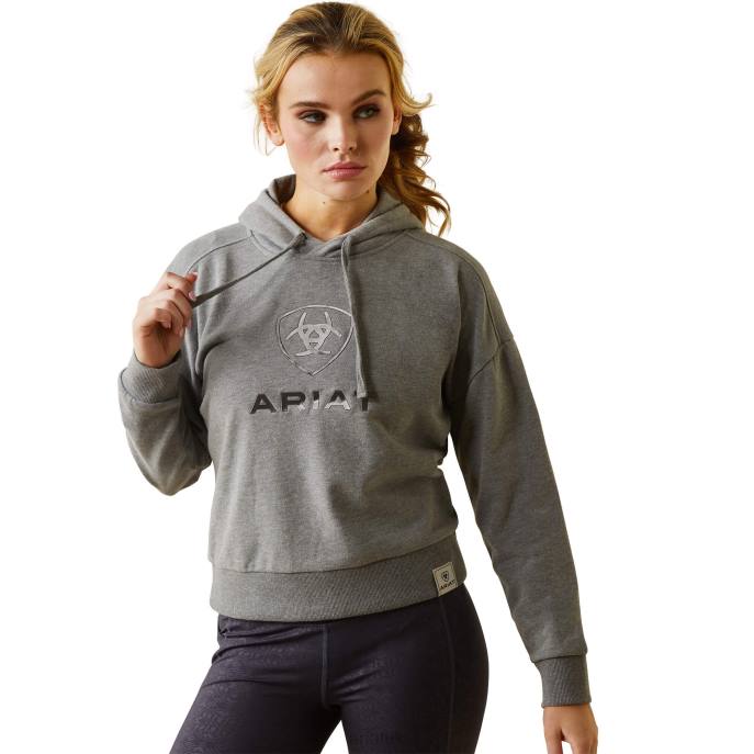 Ariat Just Hoodie Women D0X63369 Heather Grey Tops