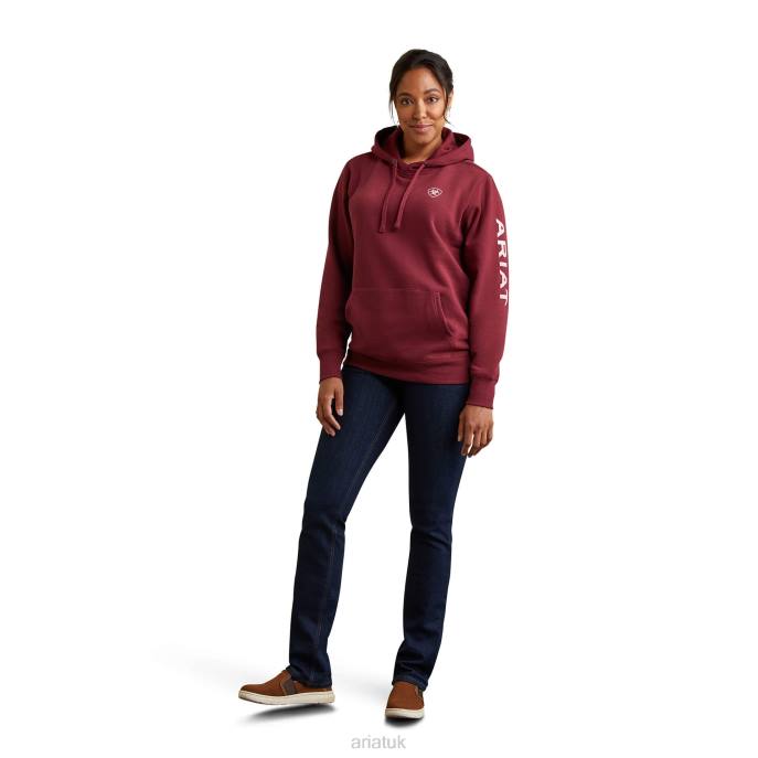 Ariat Logo Hoodie Women D0X63461 Zinfandel Tops