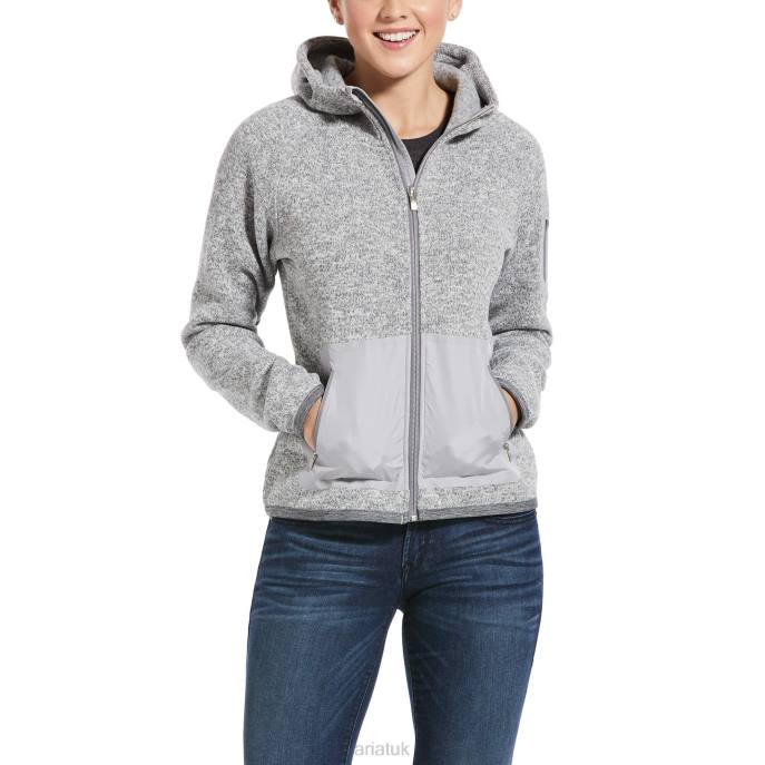 Ariat Polartec Flou Full Zip Hoodie Women D0X63450 Heather Grey Tops