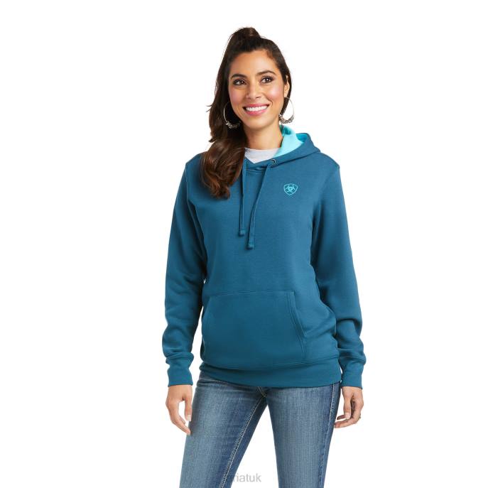 Ariat REAL Arm Logo Hoodie Women D0X63439 Eurasian Tops