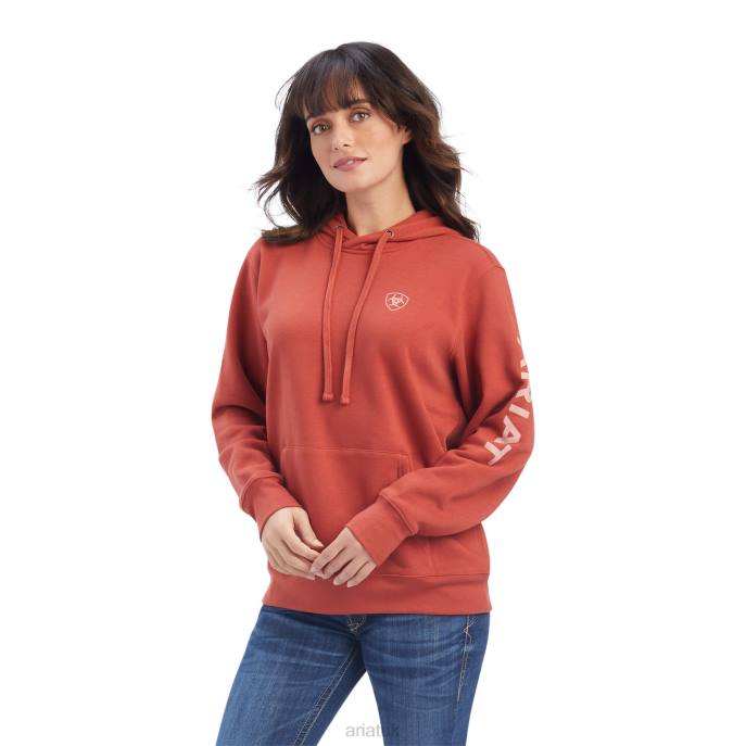 Ariat REAL Classic Arm Logo Hoodie Women D0X63413 Bossa Nova Tops
