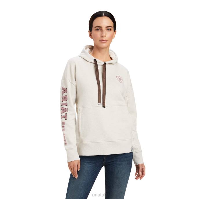 Ariat Rabere Hoodie Women D0X63396 Oatmeal Heather Tops