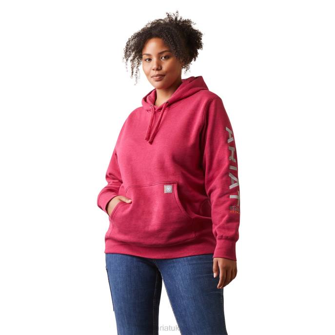 Ariat Rebar Graphic Hoodie Women D0X63381 Cherries Julibee Heather/Key Tops