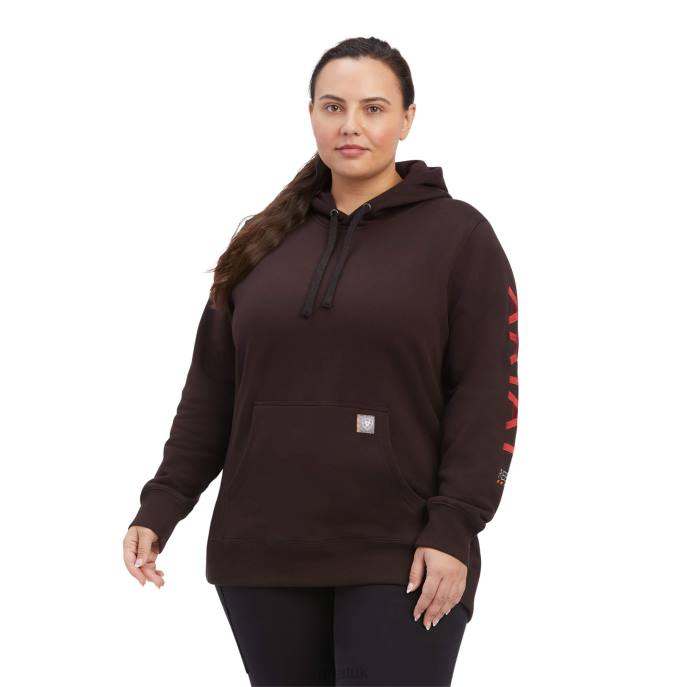 Ariat Rebar Graphic Hoodie Women D0X63421 Mole/Baked Apple Tops