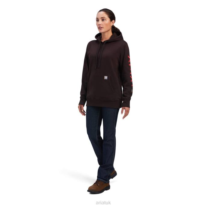 Ariat Rebar Graphic Hoodie Women D0X63421 Mole/Baked Apple Tops