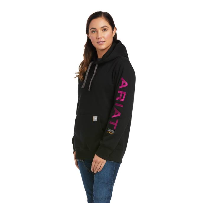 Ariat Rebar Graphic Hoodie Women D0X63458 Black/Purple Tops