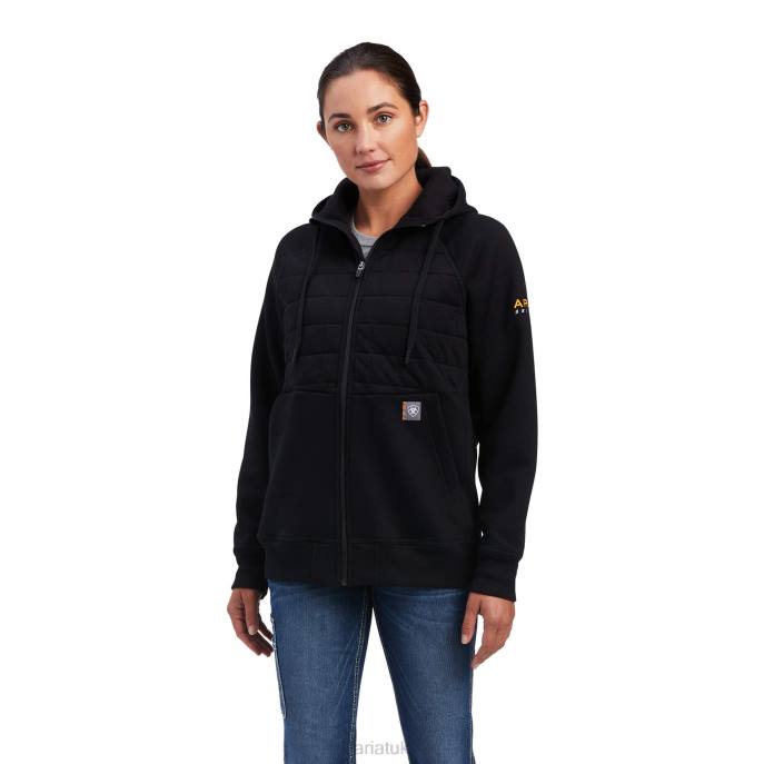 Ariat Rebar Regulator Full Zip Hoodie Women D0X63422 Black Tops