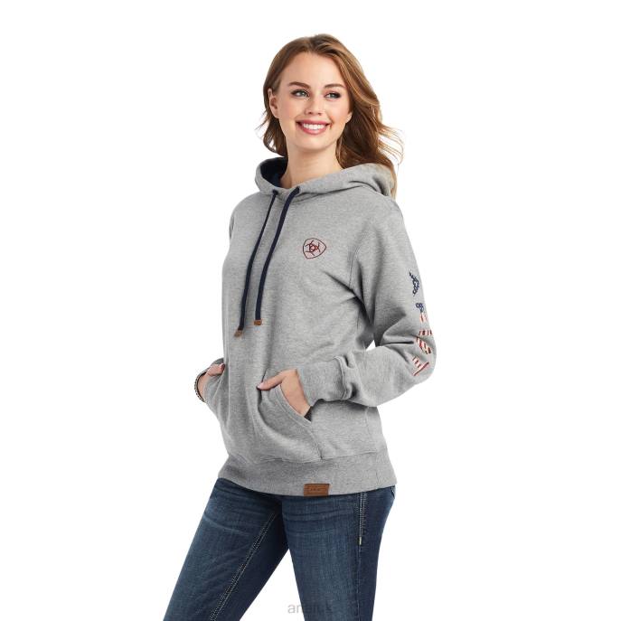 Ariat Thunderbird Chimayo Hoodie Women D0X63384 Heather Grey Tops