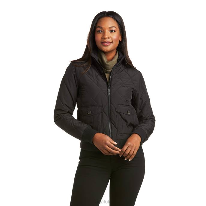 Ariat Atlas Bomber Jacket Women D0X63632 Black Tops