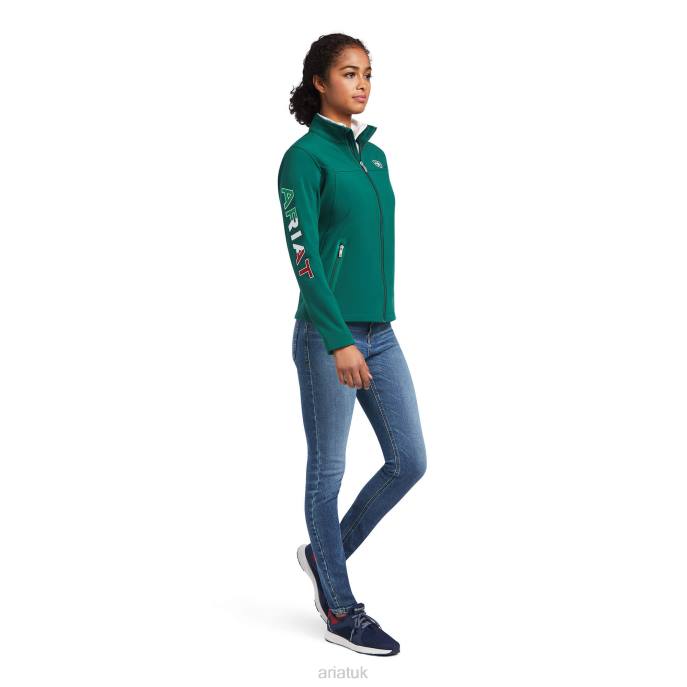 Ariat Classic Team Softshell MEXICO Jacket Women D0X63504 Verde Tops