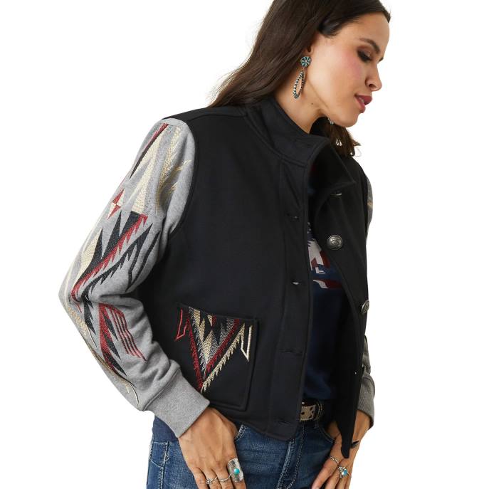 Ariat Embroidered Chimayo Jacket Women D0X63507 Black/Grey Tops