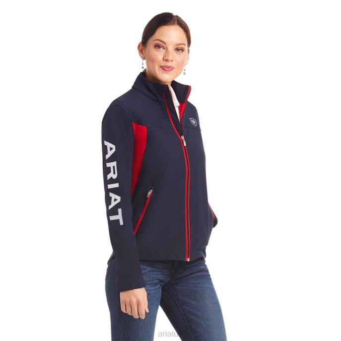 Ariat New Team Softshell Jacket Women D0X63482 Navy/Red Tops